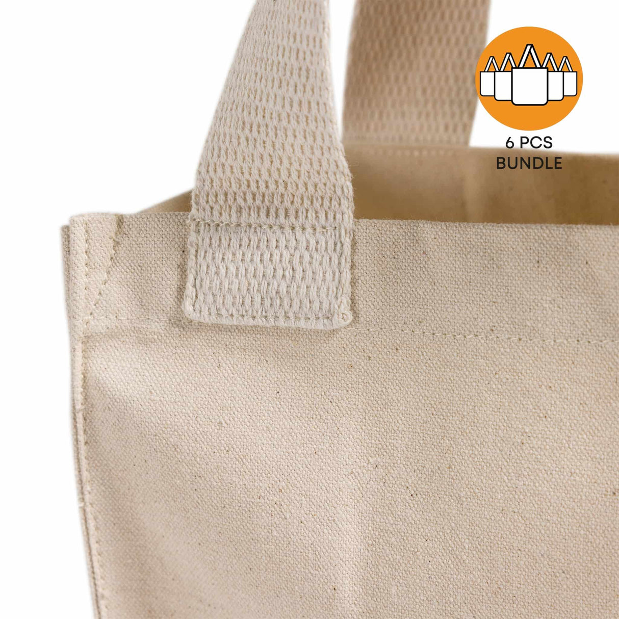 6 ct Recycled Canvas Book Bag with Full Gusset - By Bundle
