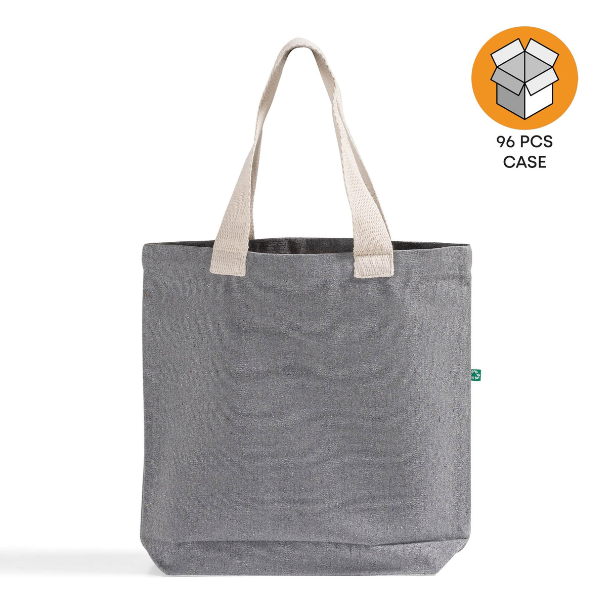 96 ct Recycled Canvas Tote Bag With Bottom Gusset - By Case