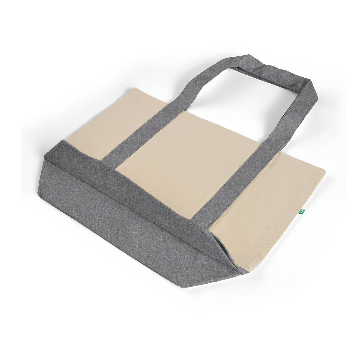 recycled canvas ash grey natural shopping tote
