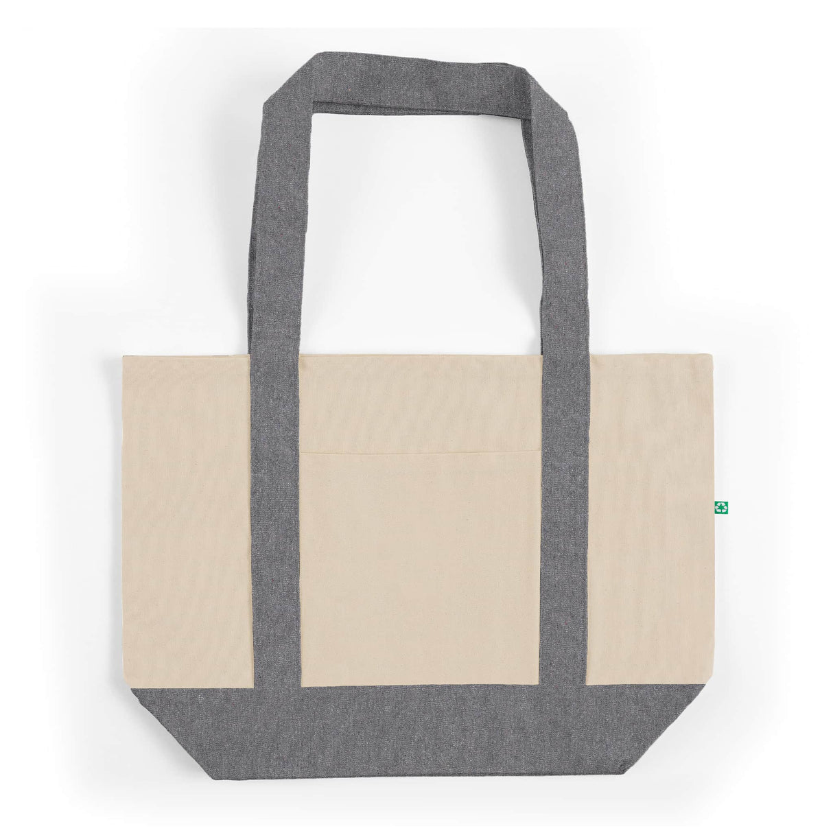recycled canvas ash grey natural tote