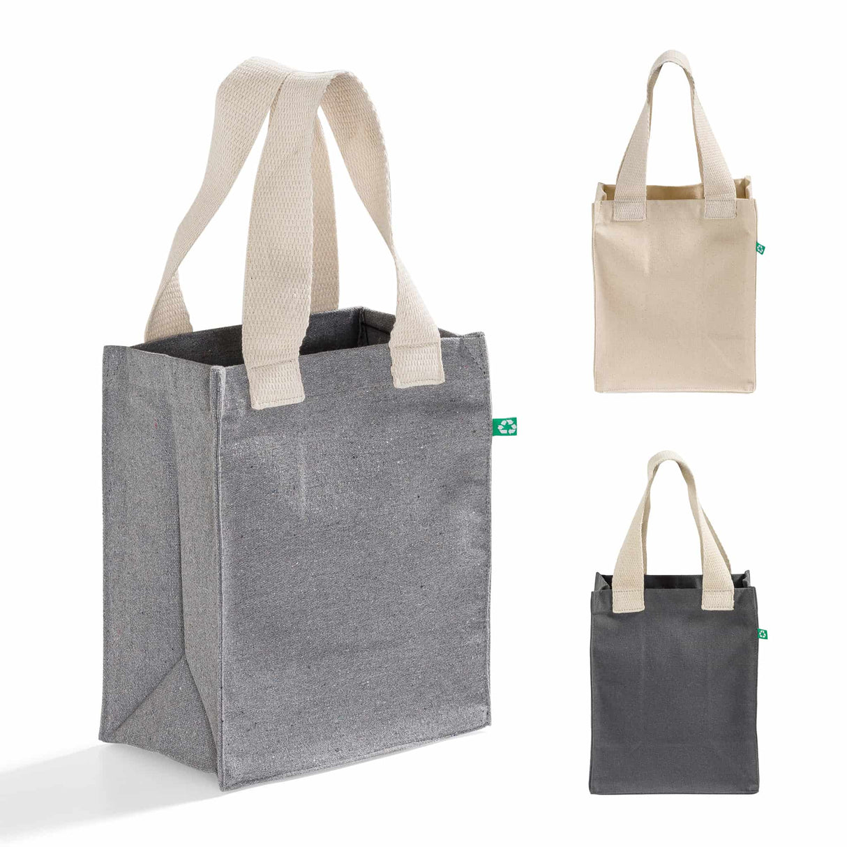 recycled canvas book bag with gusset