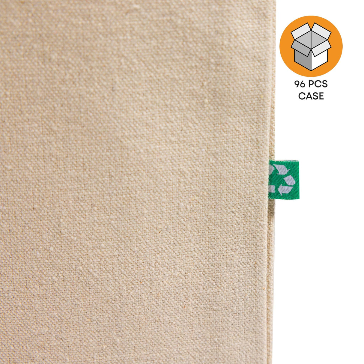 96 ct Recycled Canvas Flat Tote Bag / Basic Book Bag - By Case