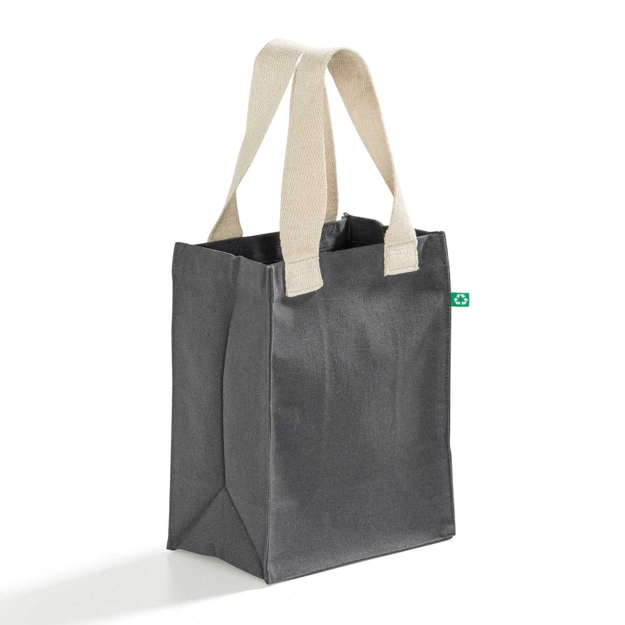 recycled canvas charcoal full gusset bag
