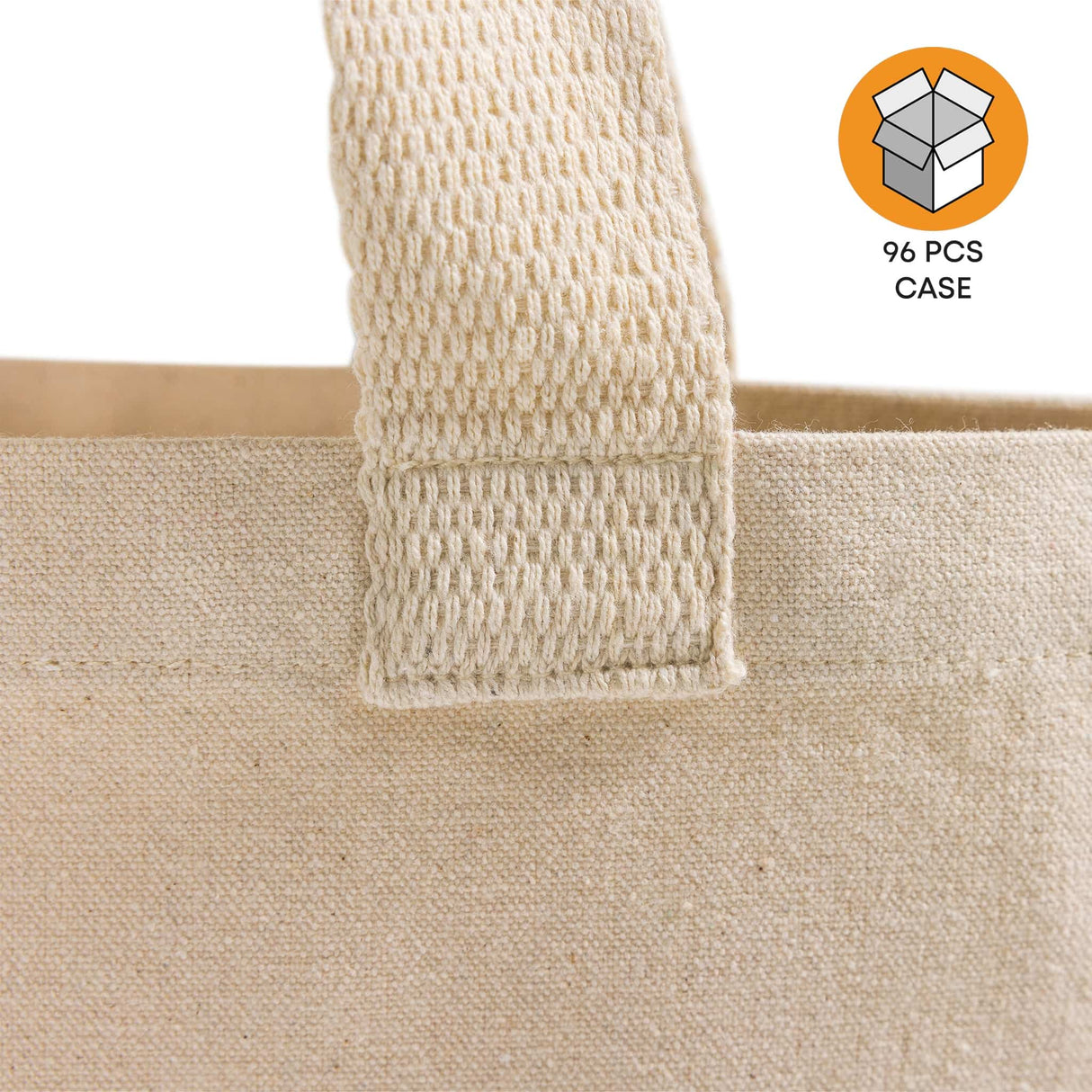 96 ct Recycled Canvas Flat Tote Bag / Basic Book Bag - By Case