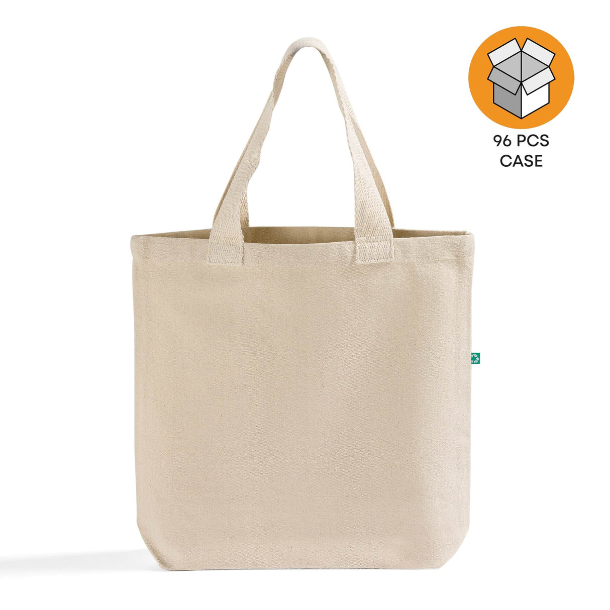 96 ct Recycled Canvas Tote Bag With Bottom Gusset - By Case
