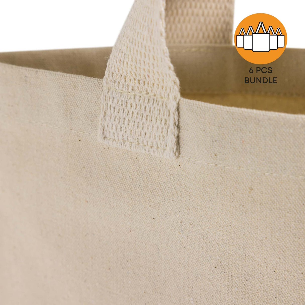 6 ct Recycled Canvas Tote Bag With Bottom Gusset - By Bundle