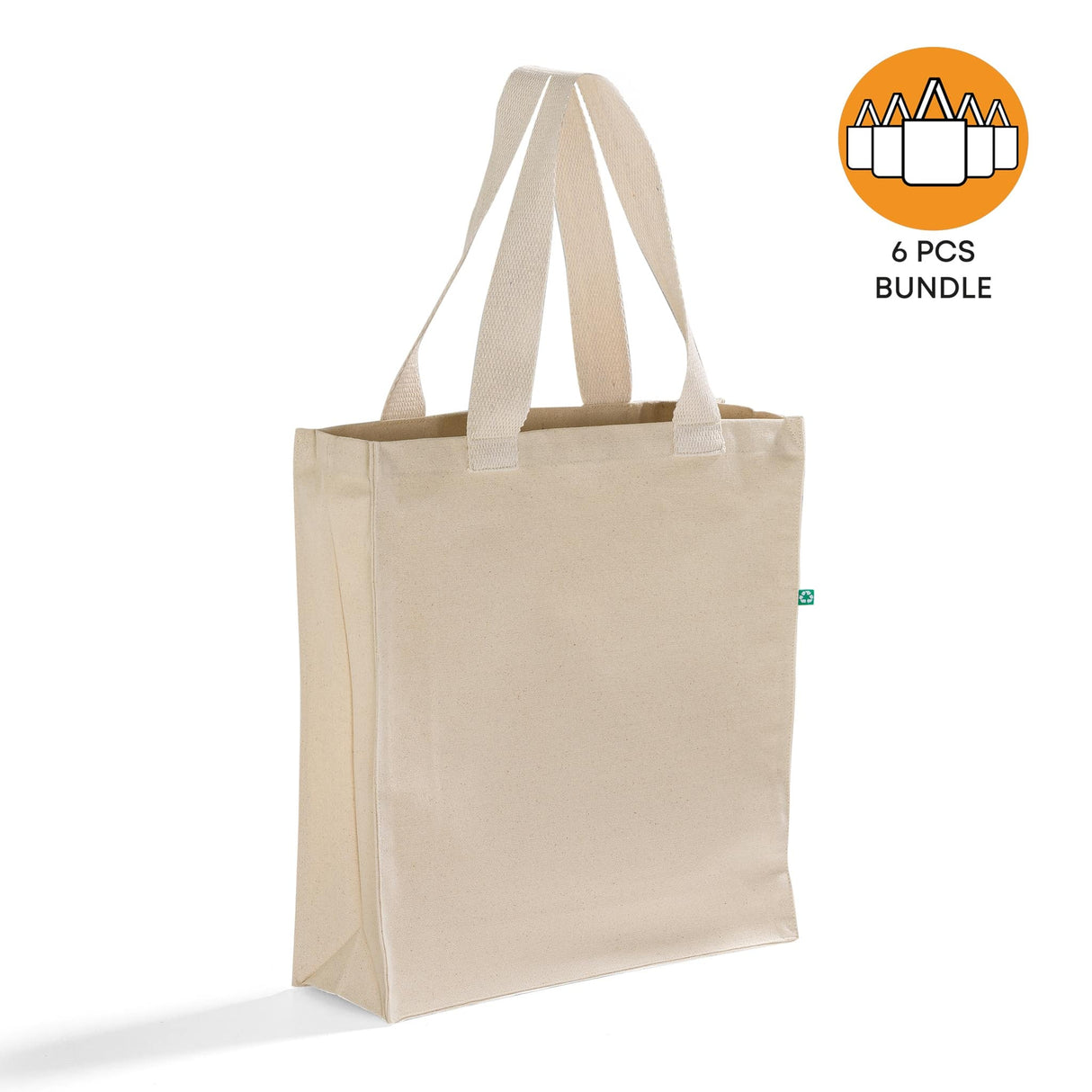 6 ct Recycled Heavy Canvas Tote with Full Gusset - By Bundle