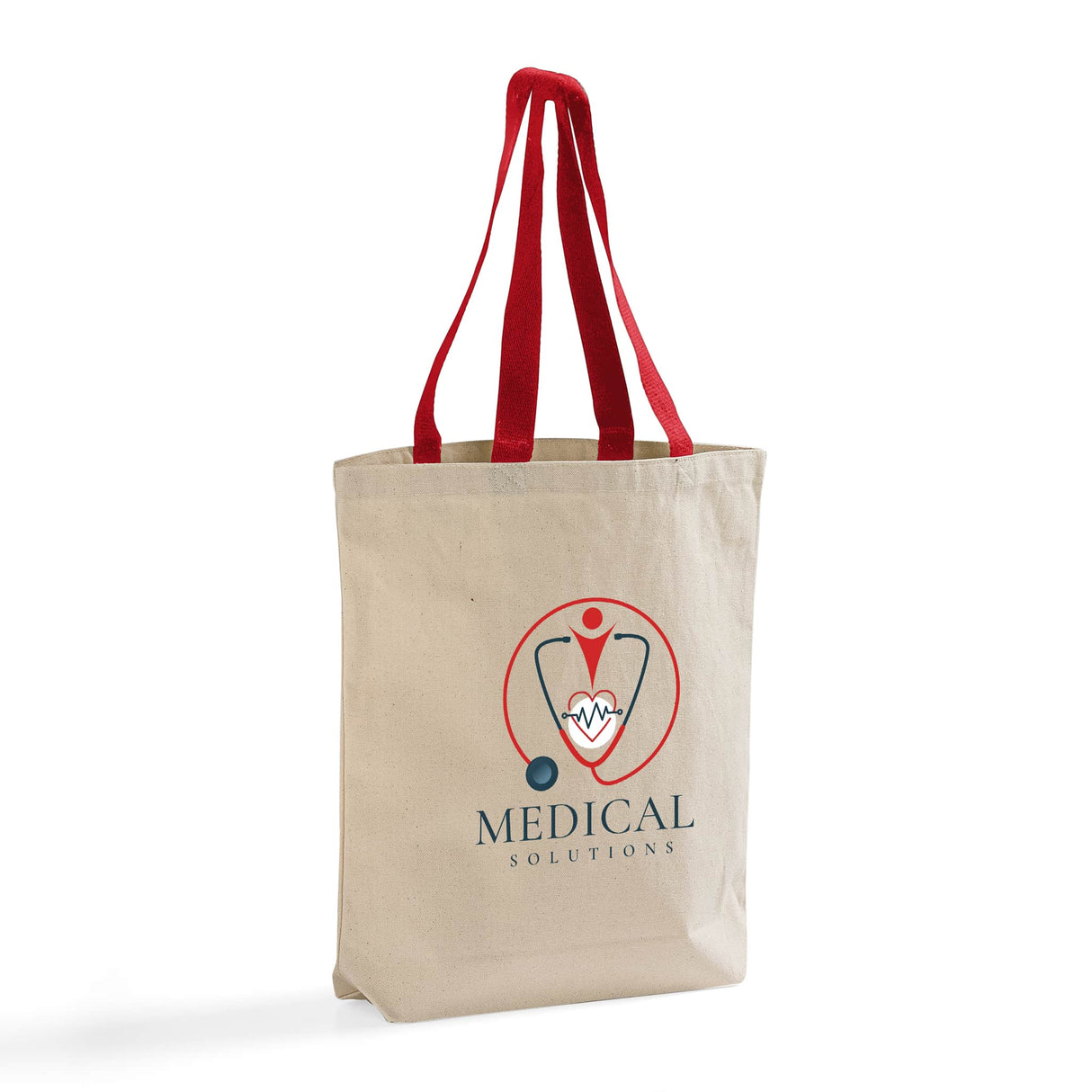Color Handle Logo Custom Tote Bags - Canvas Tote Bags With Your Logo