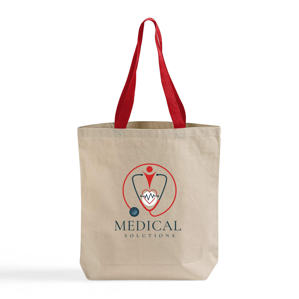 Color Handle Logo Custom Tote Bags - Canvas Tote Bags With Your Logo