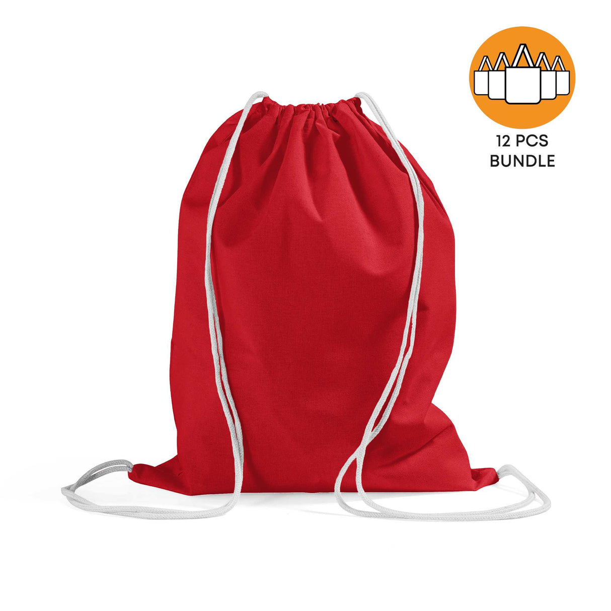 12 ct Economical Sport Cotton Drawstring Bag Cinch Packs - By Dozen