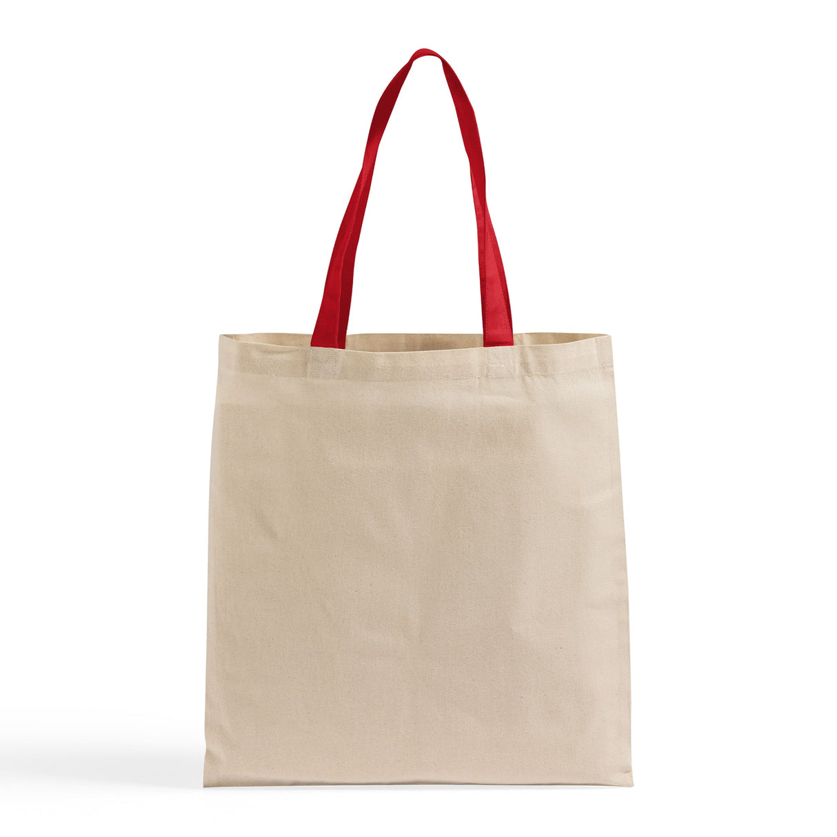 Red handle cotton tote bag