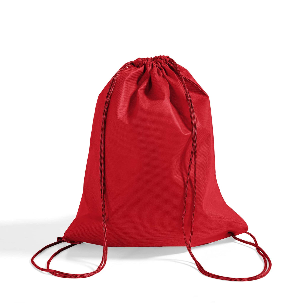 red non woven drawstring bag