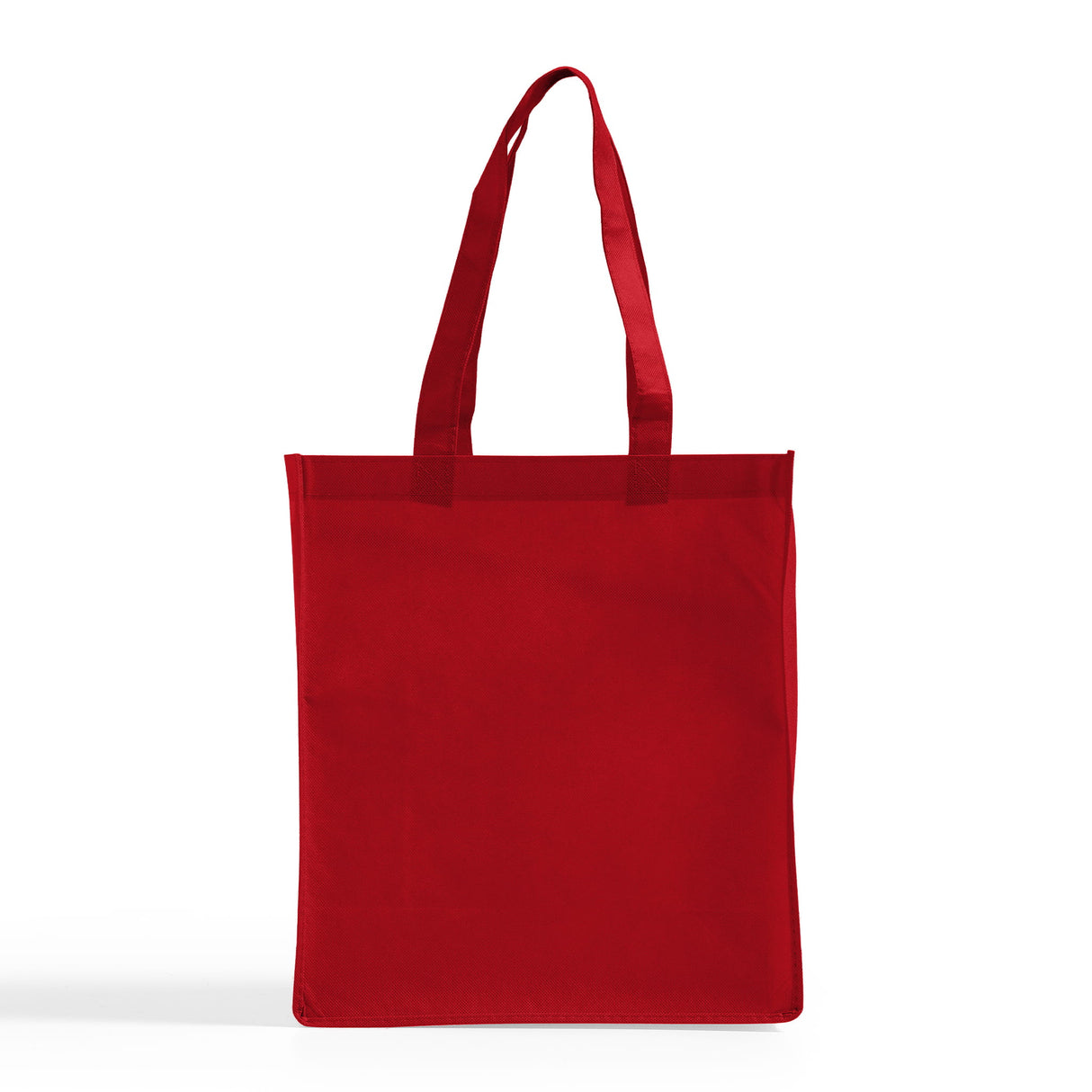 red non woven gusseted grocery tote