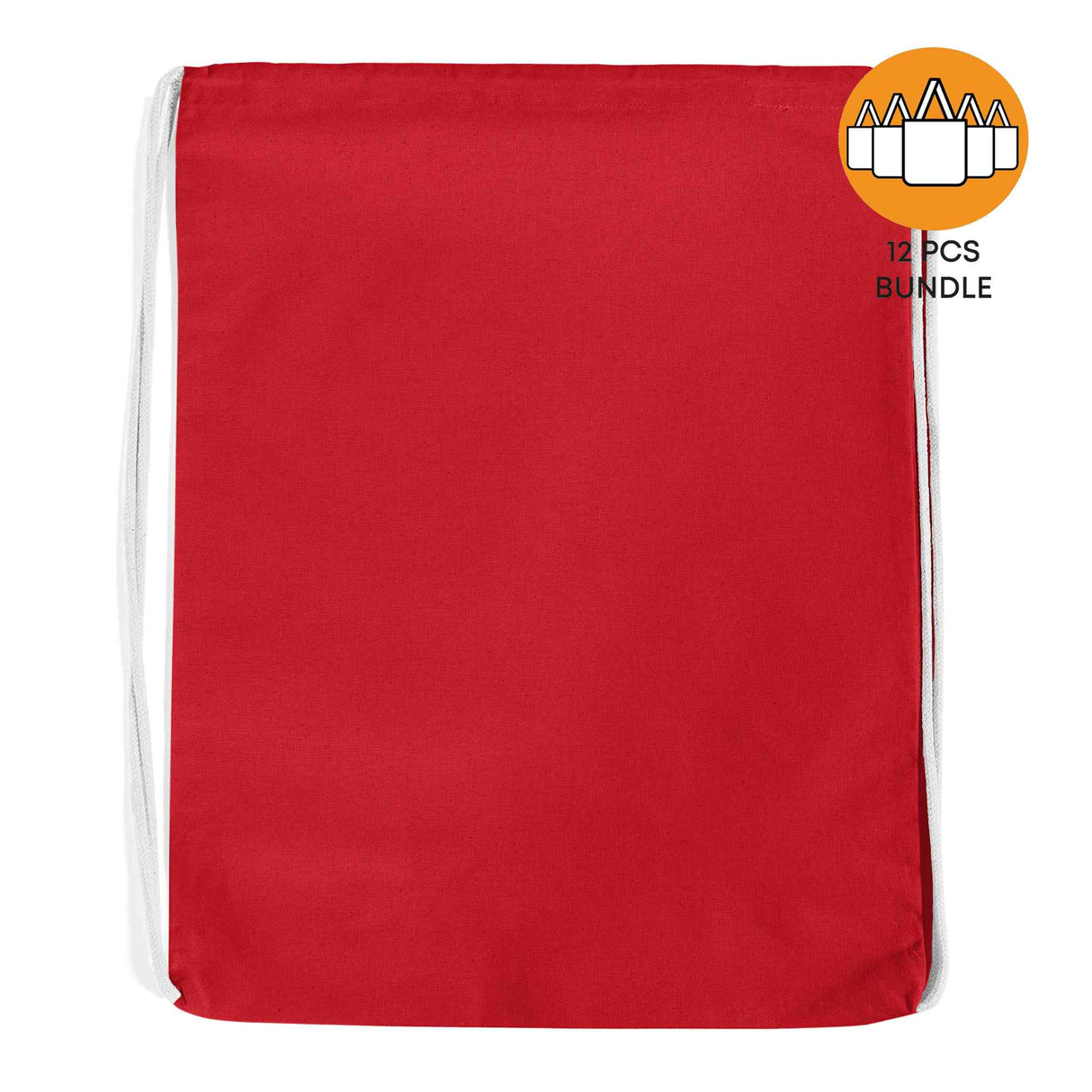 12 ct Economical Sport Cotton Drawstring Bag Cinch Packs - By Dozen