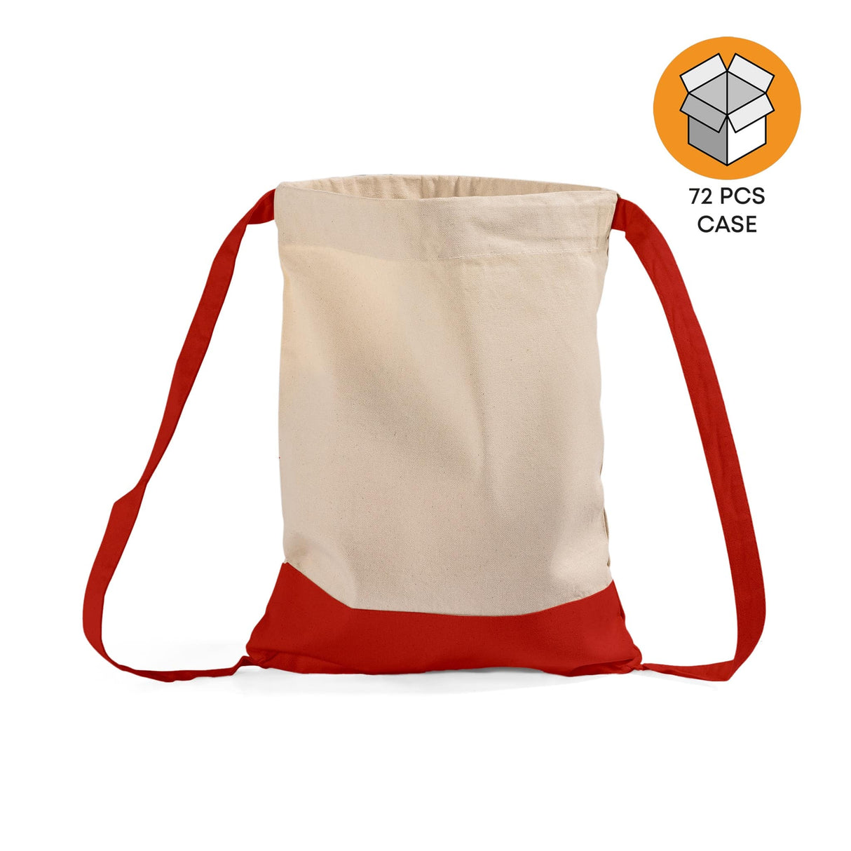 72 ct Two Tone Canvas Sport Backpacks / Wholesale Drawstring Bags - By Case