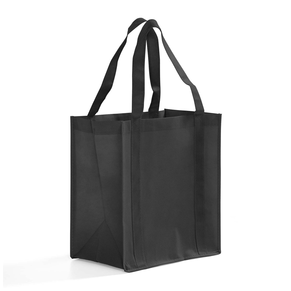 reusable black non woven shopping tote