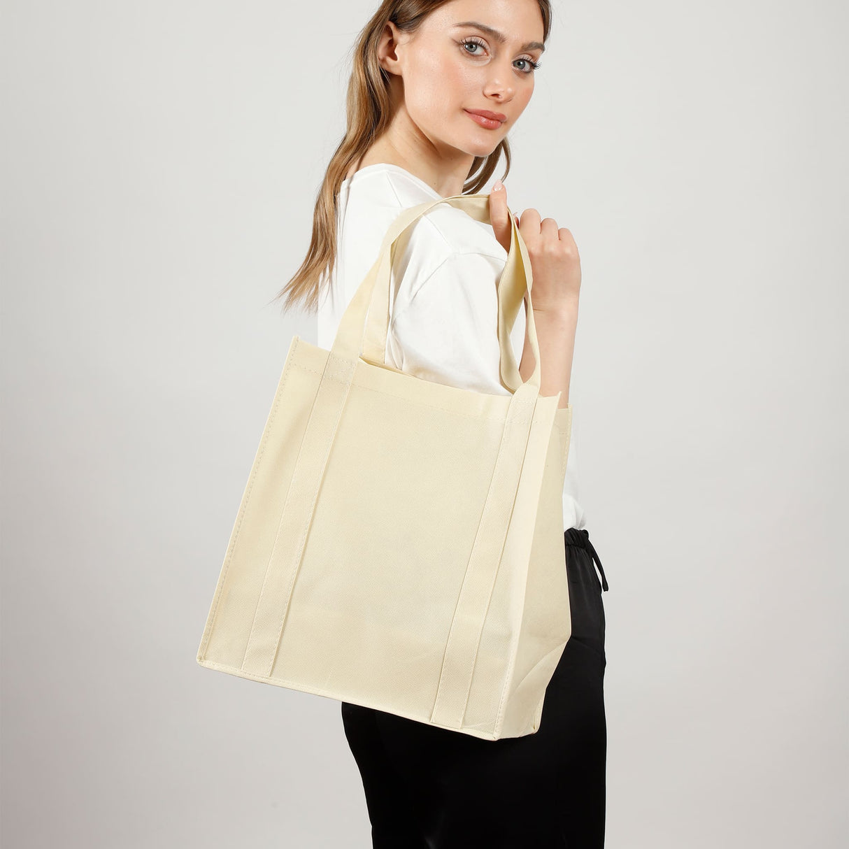reusable non woven shopping tote model