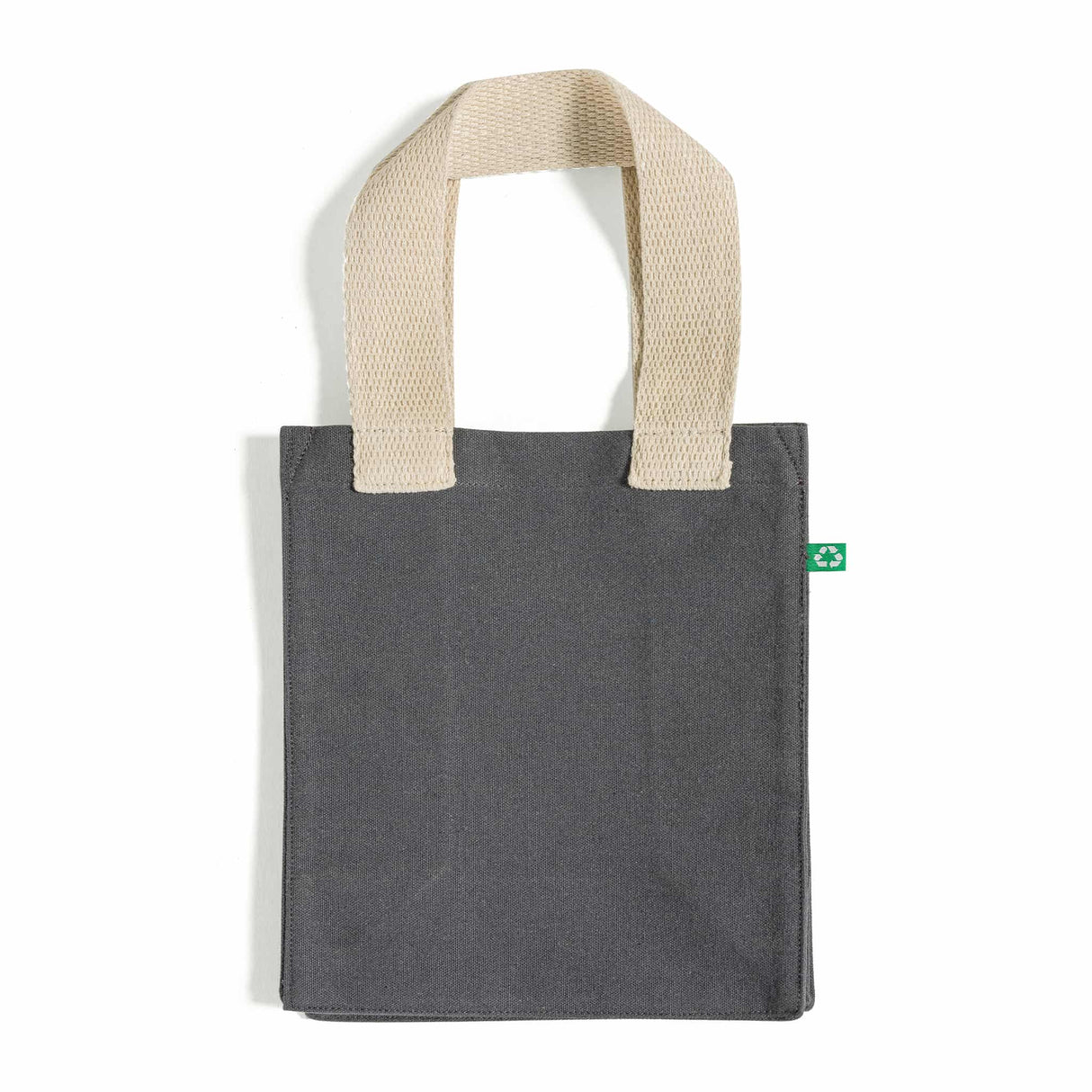 reycled charcoal canvas book tote bag