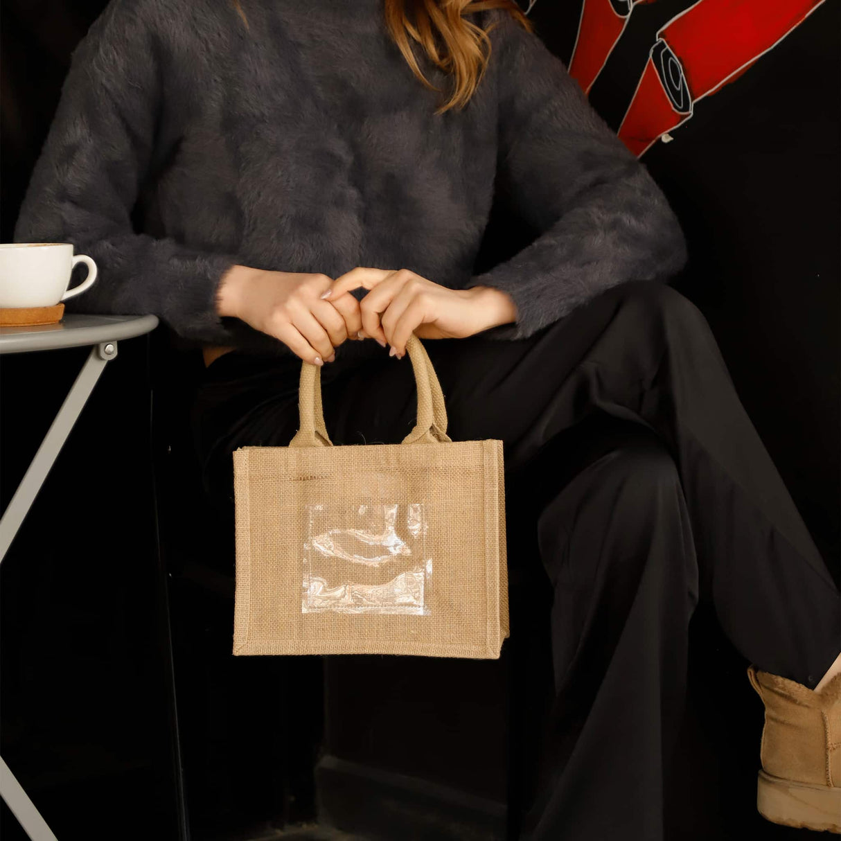 rustic wedding favor burlap bag model