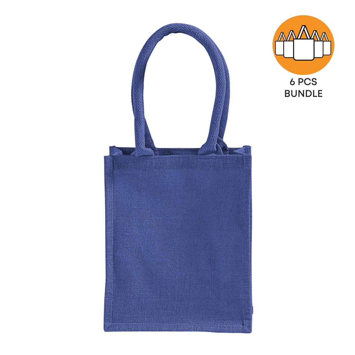 6 ct Small Burlap Bags / Jute Book Bag with Full Gusset - By Bundle