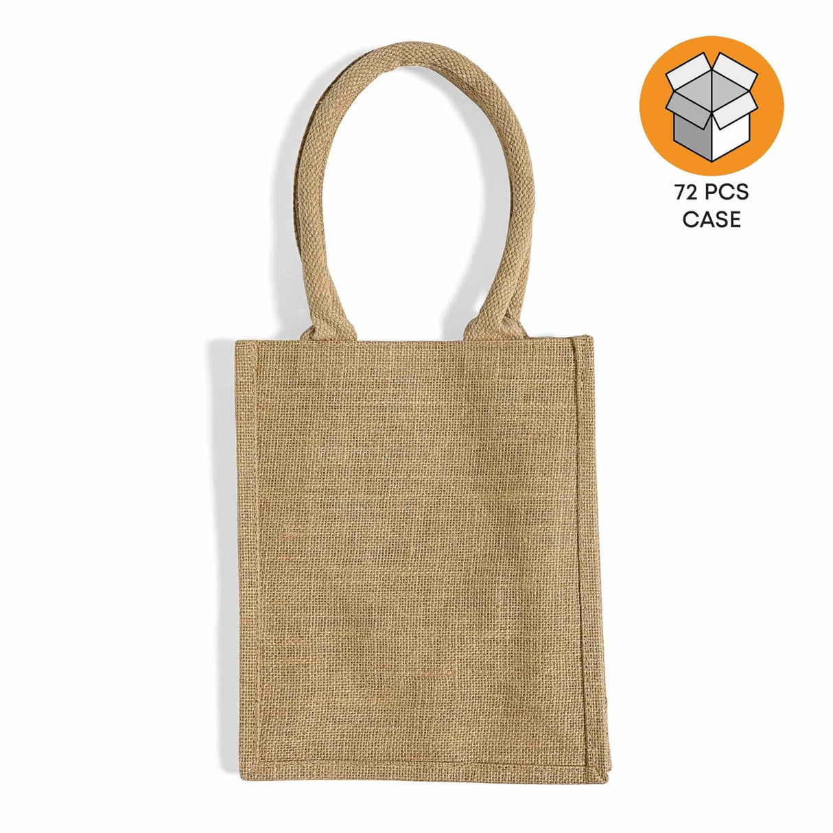 72 ct Small Burlap Bags / Jute Book Bag with Full Gusset - By Case