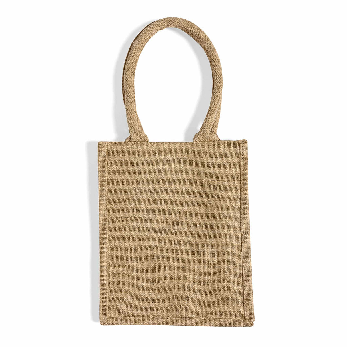 small burlap book bag