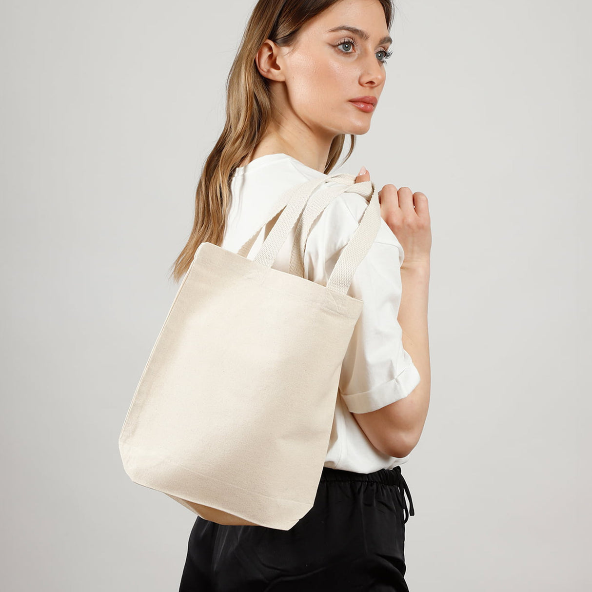 small cotton tote bag model