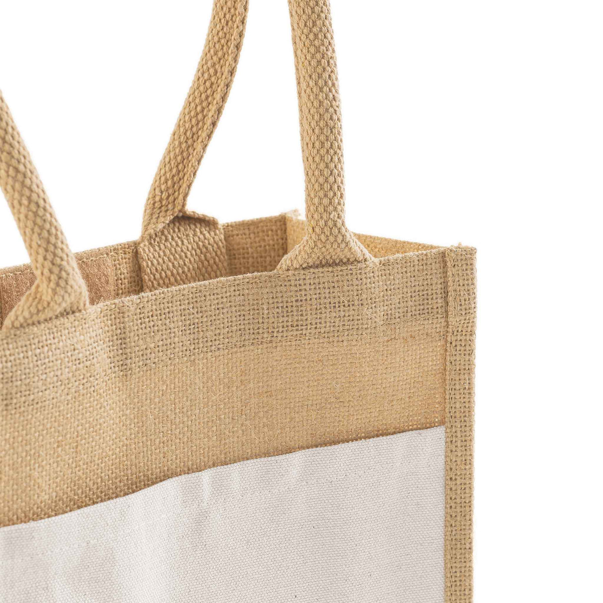Small Easy Print Jute Bag Handle Detail