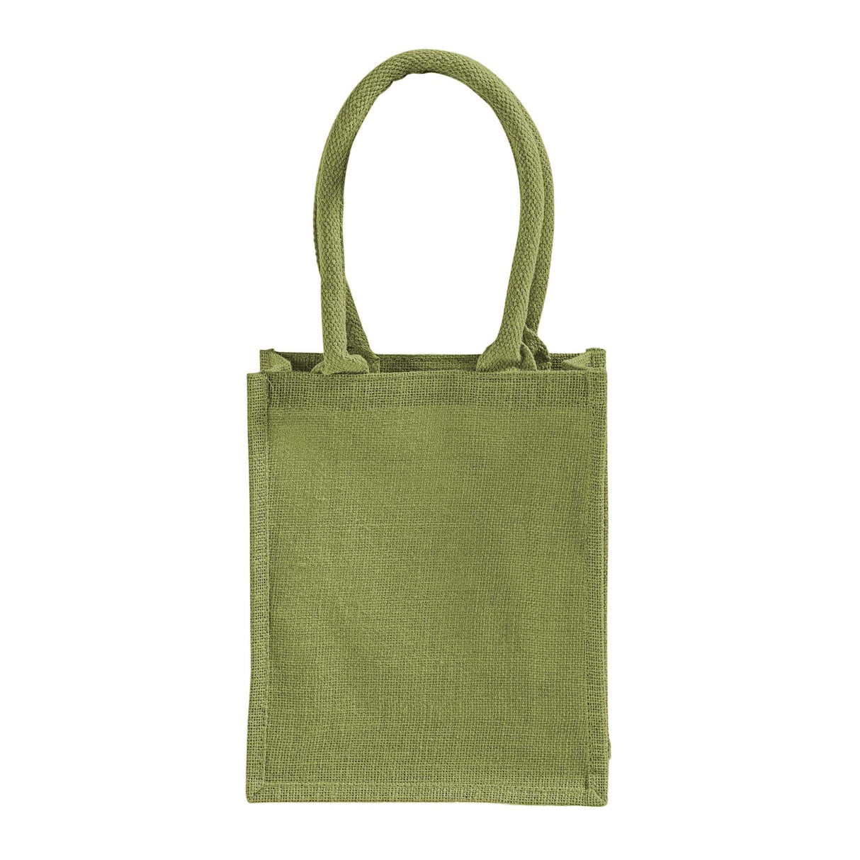 small green burlap book bag