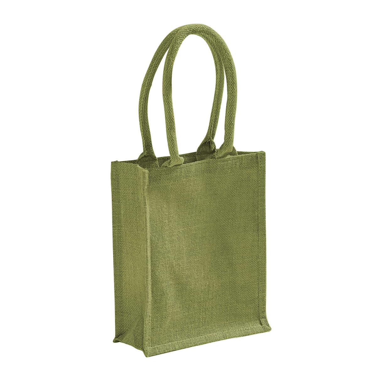 small green jute book bag