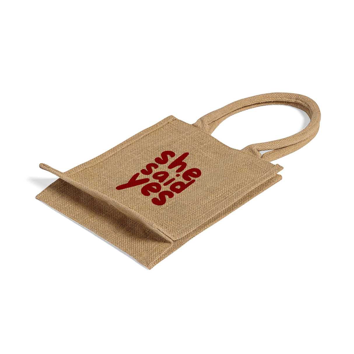 Small Burlap Promotional Tote Bags - Customized Jute Tote Bags With Your Logo - TJ887