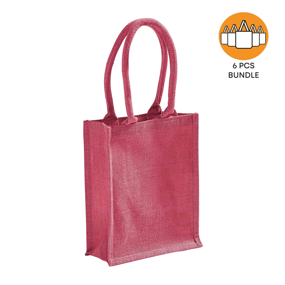 6 ct Small Burlap Bags / Jute Book Bag with Full Gusset - By Bundle