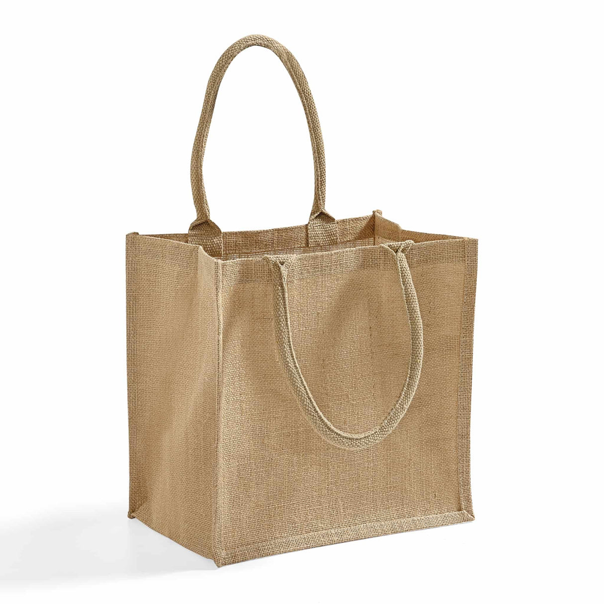 square jute tote with gusset