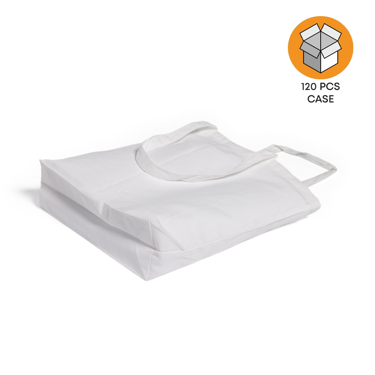 120 ct Large 100% Polyester Canvas Sublimation Tote Bags White - By Case