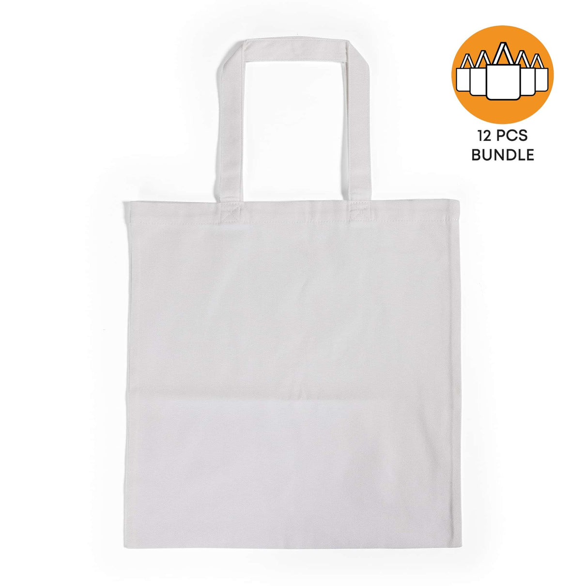 12 ct Sublimation 100% Polyester Canvas Tote Bags White - By Dozen