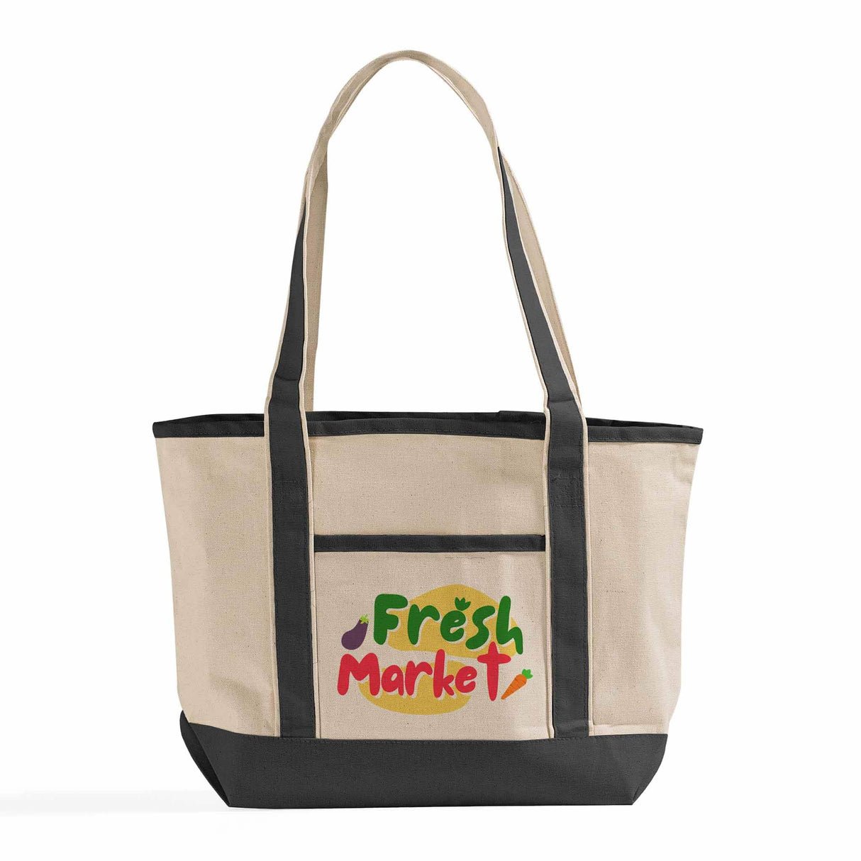 Medium Size Heavy Canvas Deluxe Tote Bags Custom - Personalized Tote Bags With Your Logo - TG258