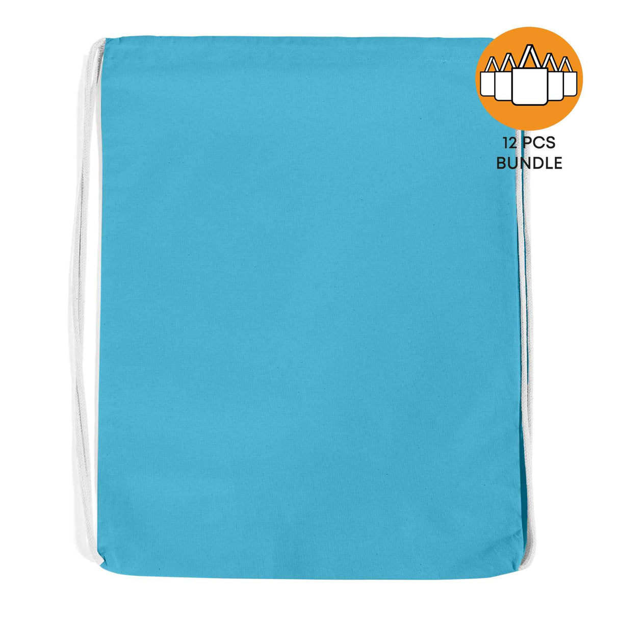 12 ct Economical Sport Cotton Drawstring Bag Cinch Packs - By Dozen