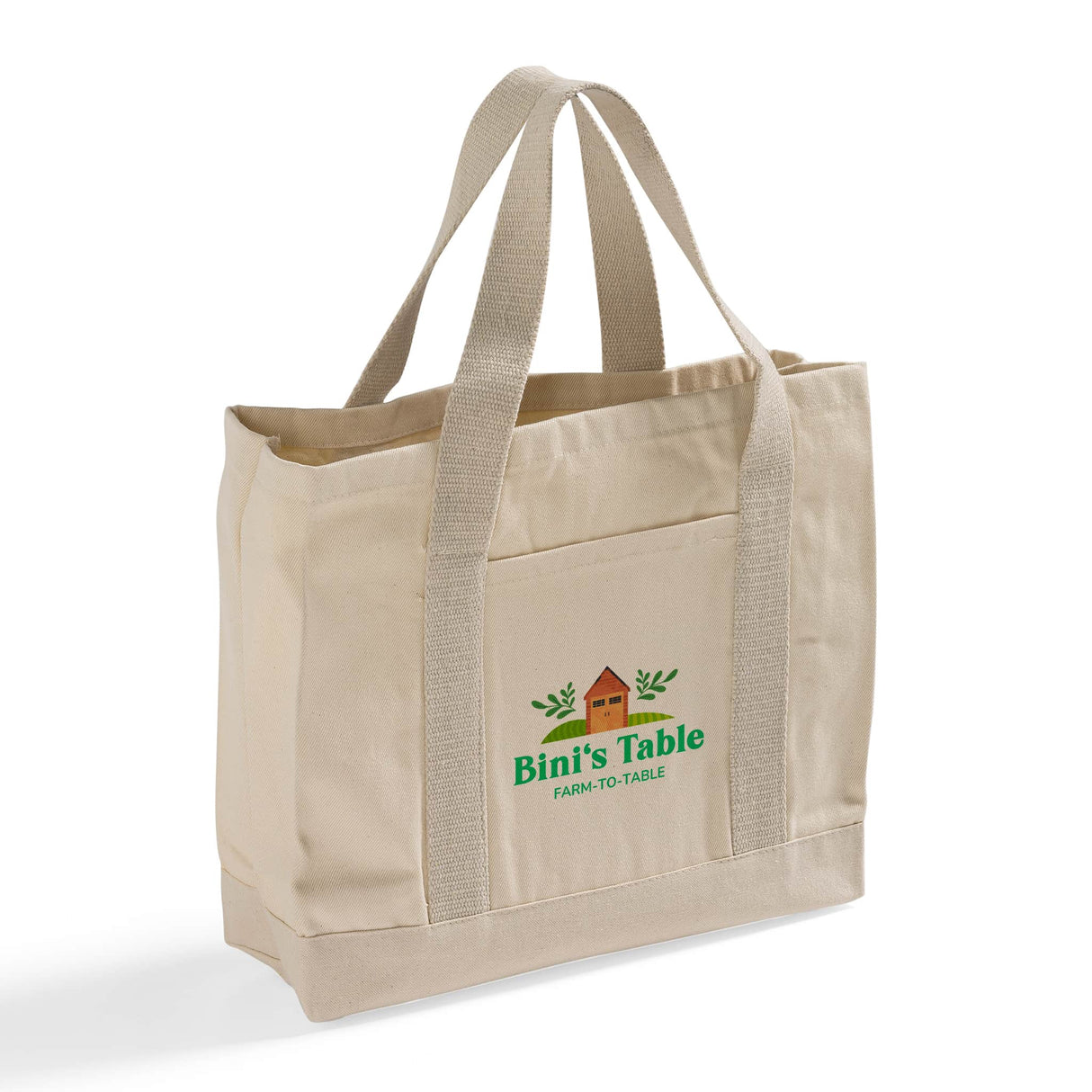 Heavy Canvas Twill Two Tone Shopping Tote Bags Customized - Personalized Tote Bags With Your Logo - TF285