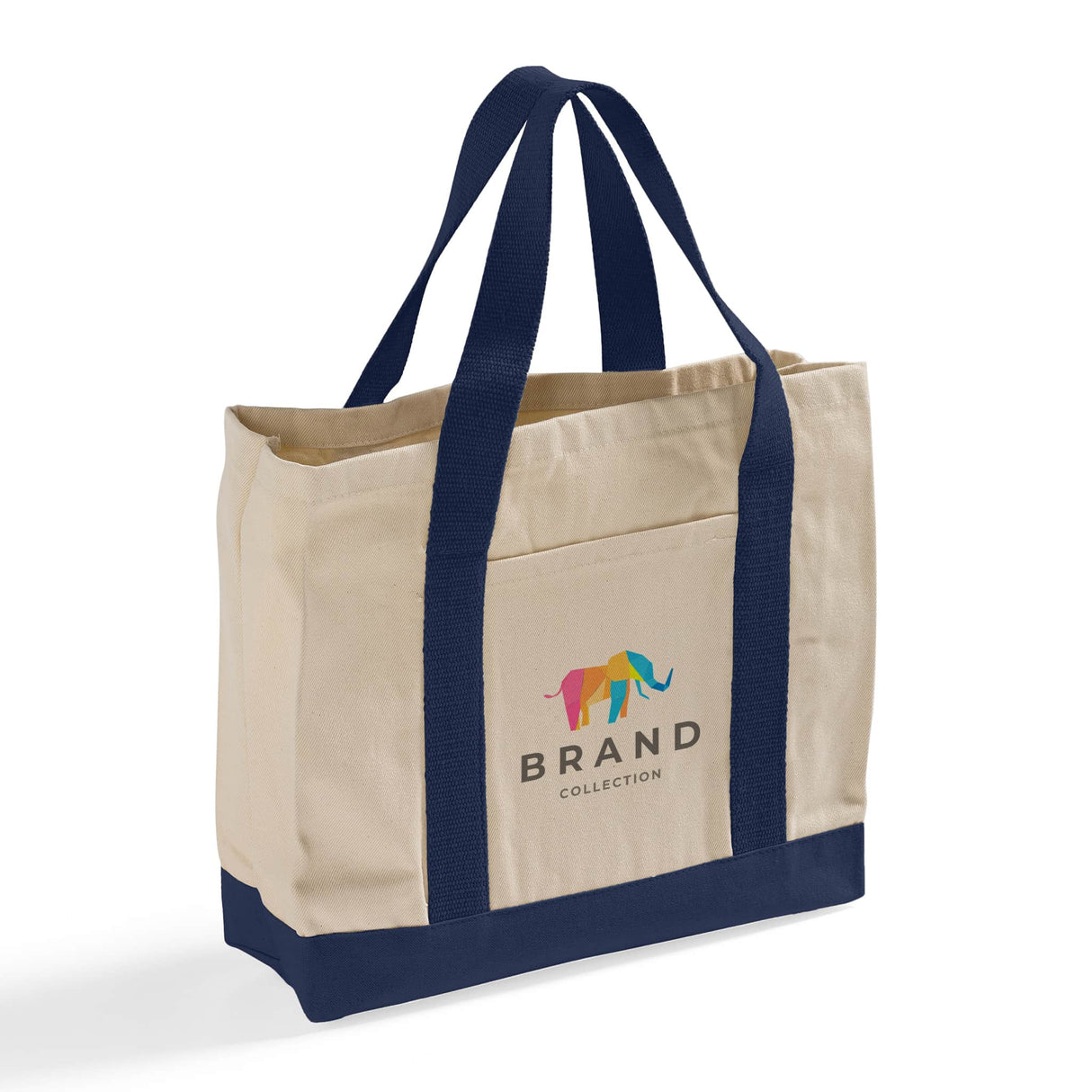 Heavy Canvas Twill Two Tone Shopping Tote Bags Customized - Personalized Tote Bags With Your Logo - TF285