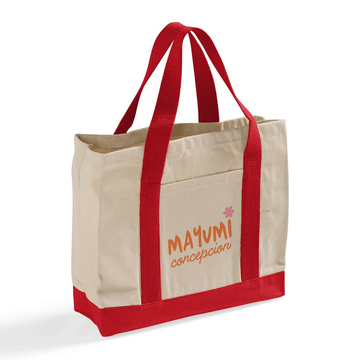 Heavy Canvas Twill Two Tone Shopping Tote Bags Customized - Personalized Tote Bags With Your Logo - TF285