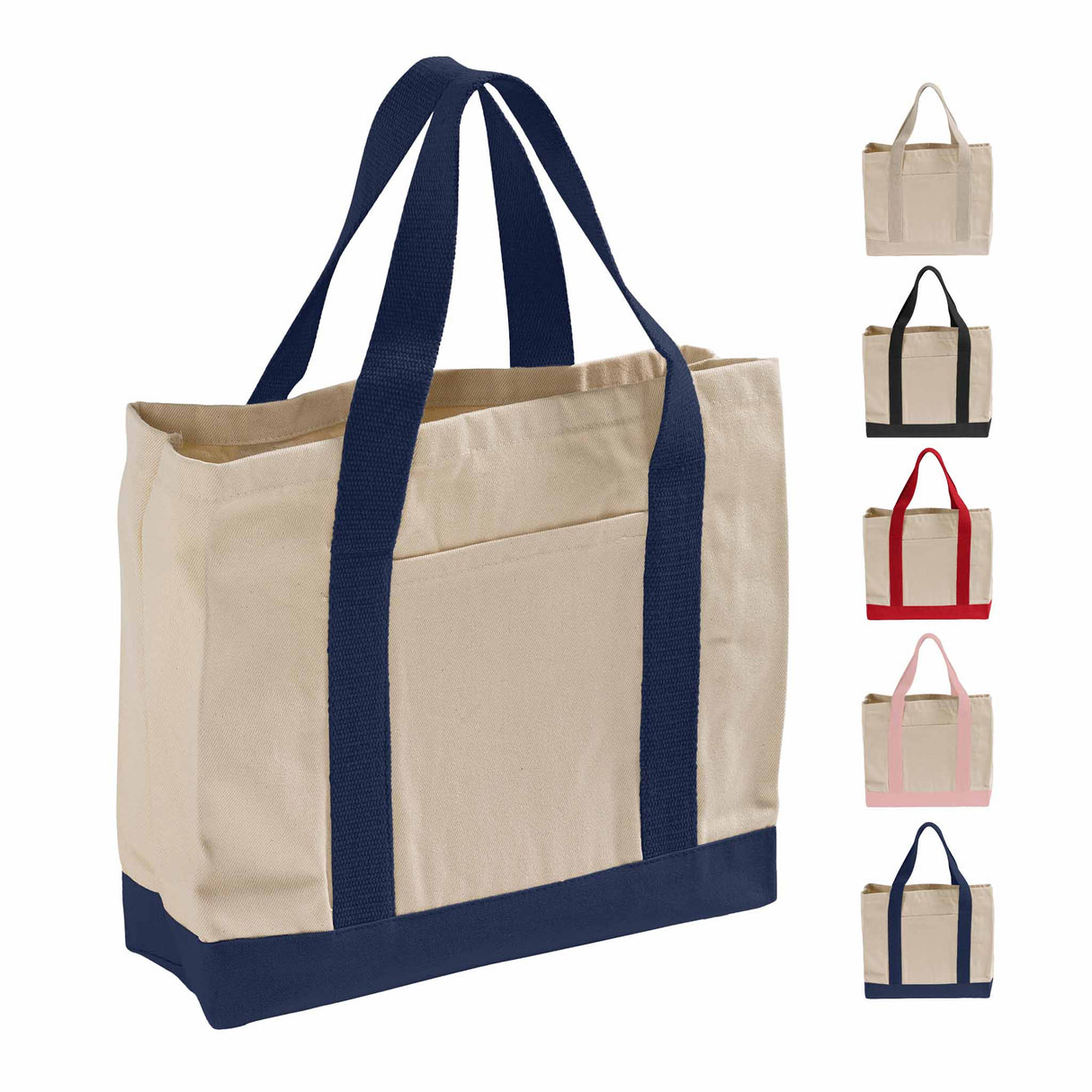 Two-Tone Shopping Canvas Tote Bag