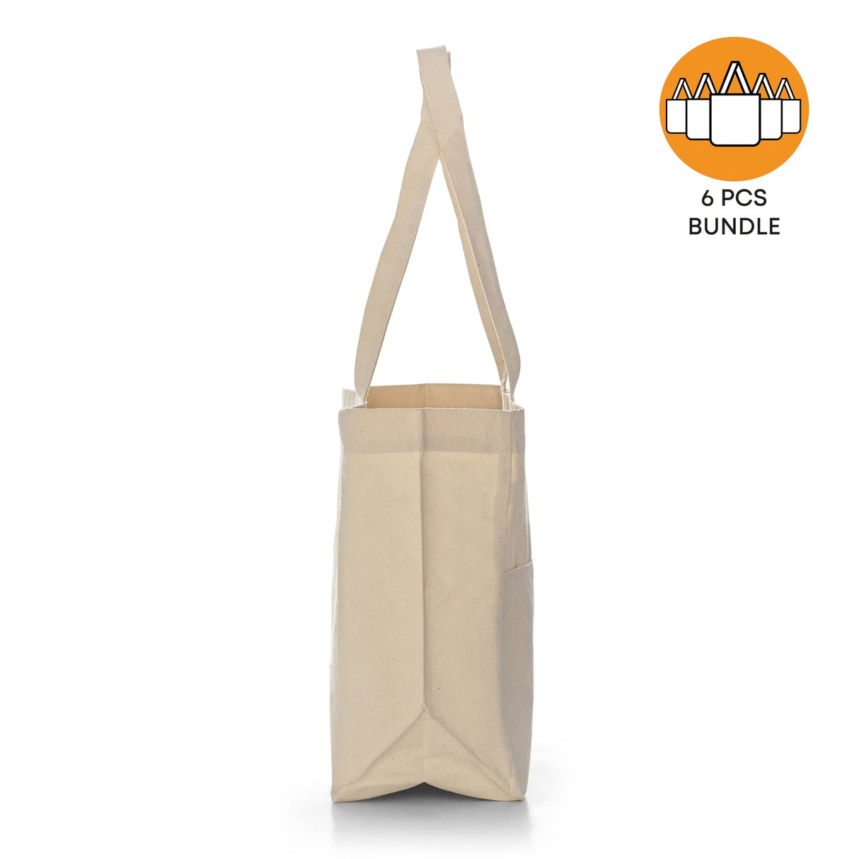 6 ct Organic Utility Canvas Tote - By Bundle