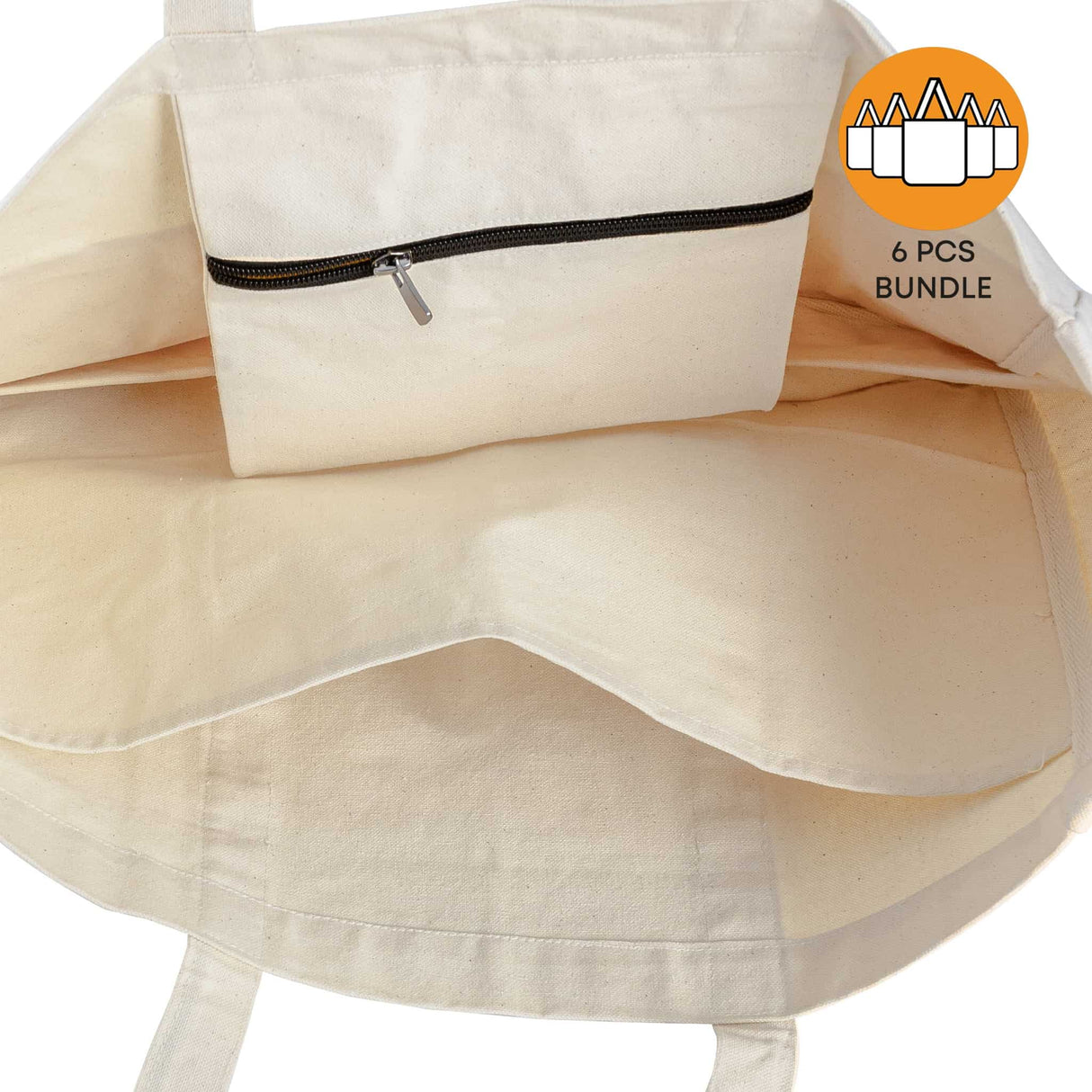 6 ct Organic Utility Canvas Tote - By Bundle