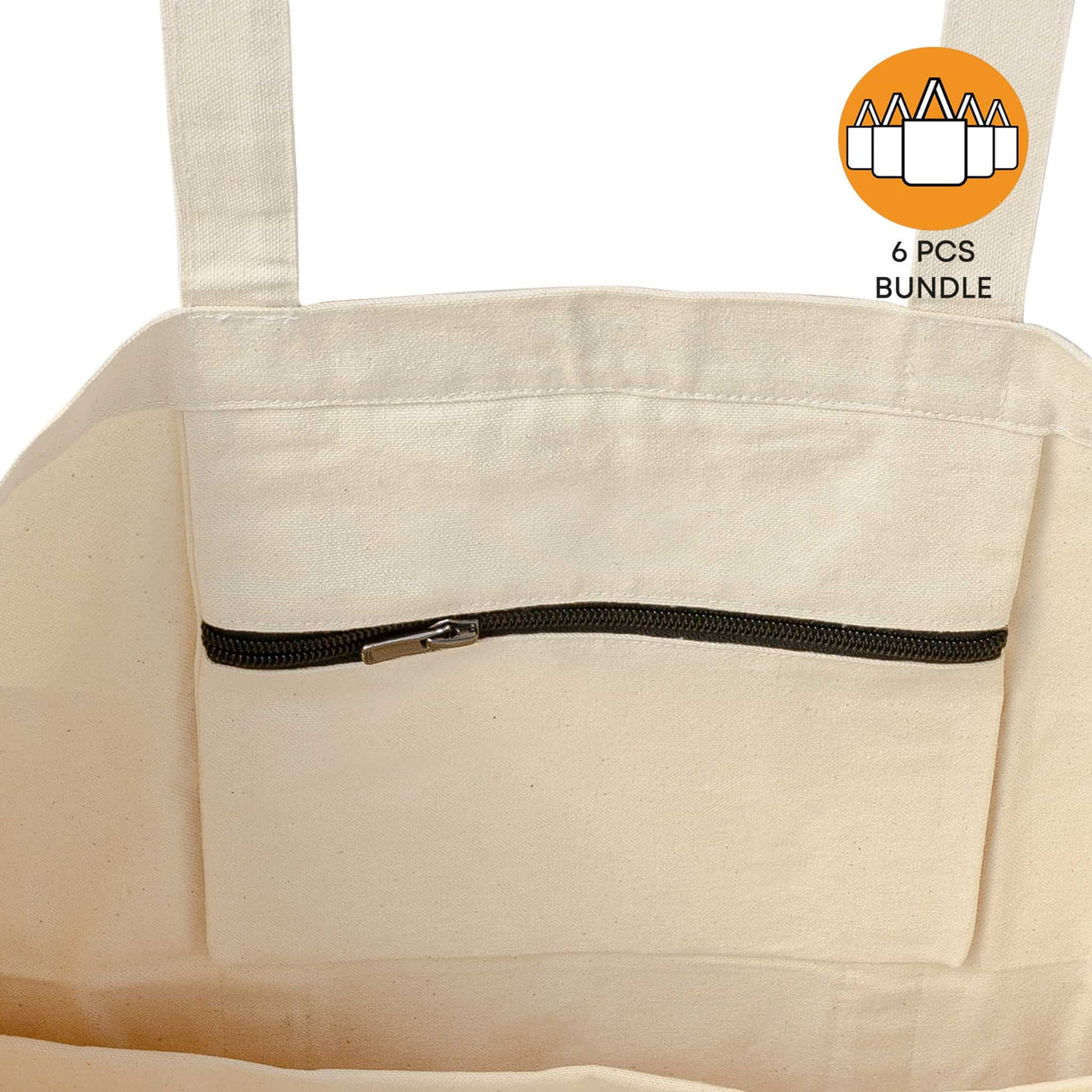 6 ct Organic Utility Canvas Tote - By Bundle