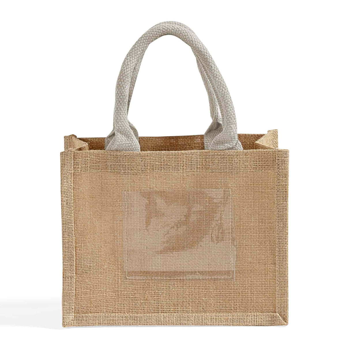 white rustic wedding favor jute bag