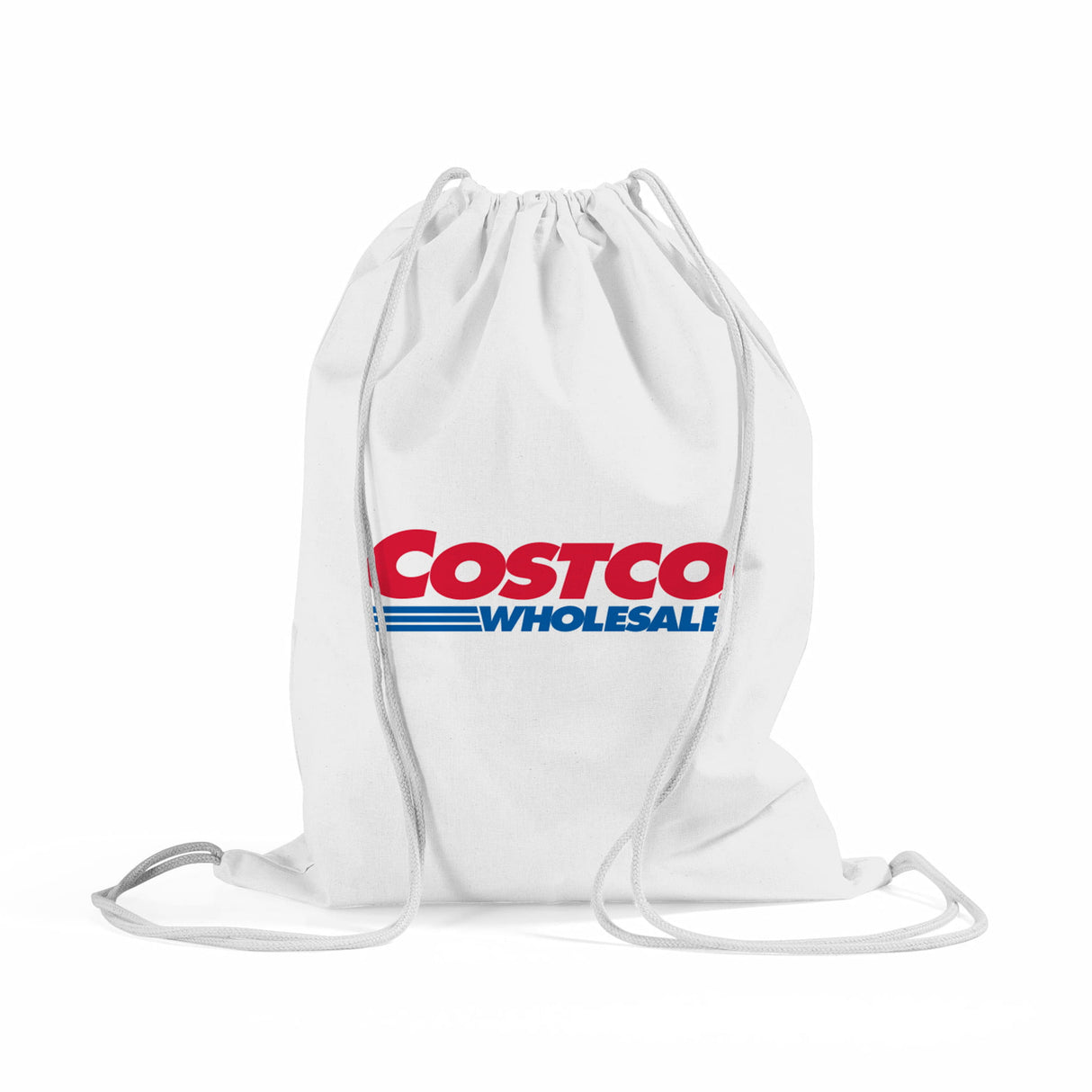 custom drawstring bag, white