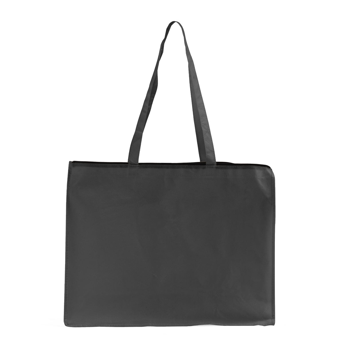 Zippered Black Non Woven Tote Bag