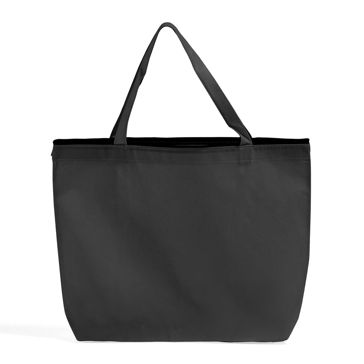 Zippered Black Non Woven Tote