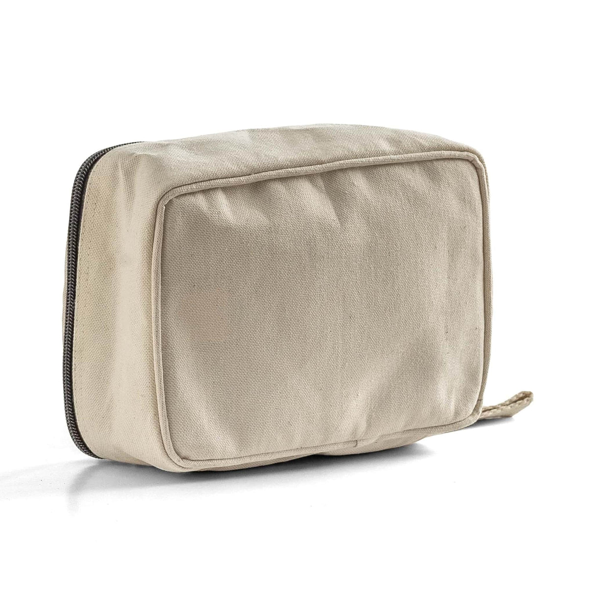 zippered canvas cosmetic bag