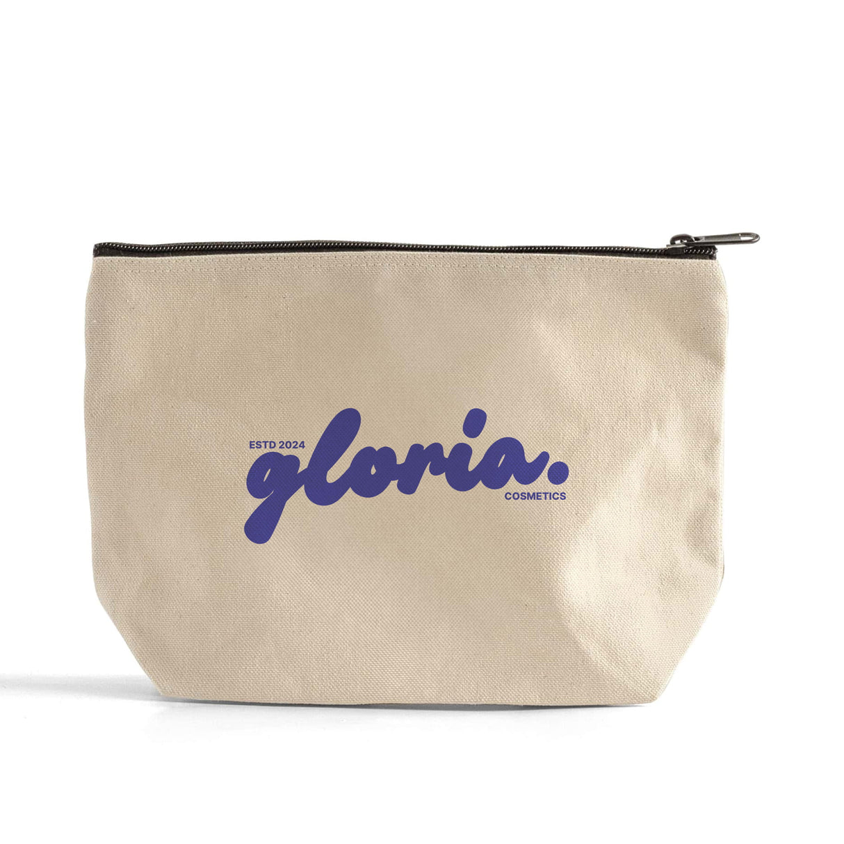 Custom Eco-Friendly Zippered Canvas Cosmetic Pouch – Large